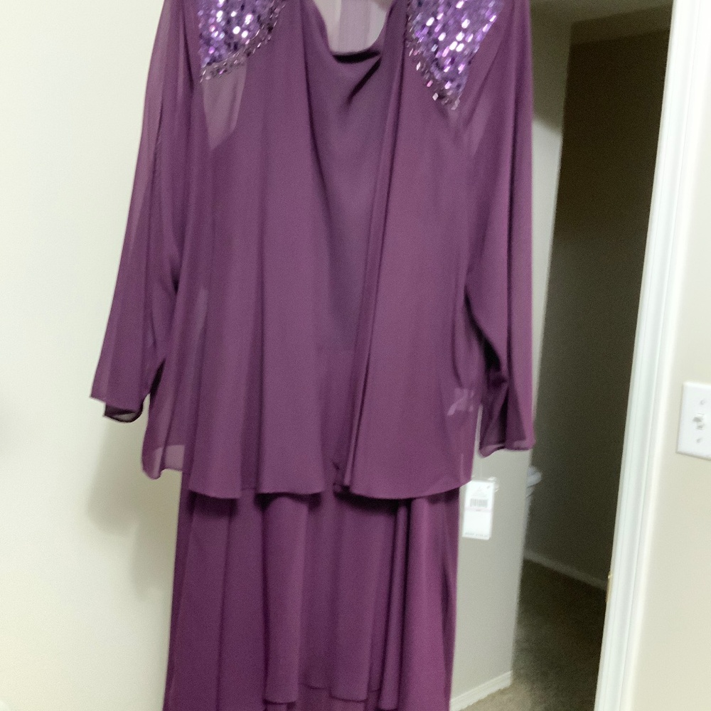SLNY Mother of the Bride dress size 22W Deep Wine color